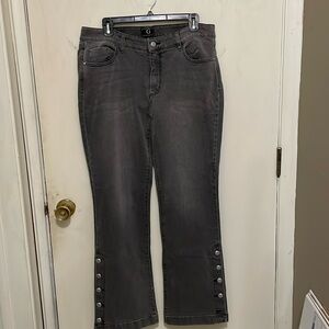 Flair wide leg Jeans by G by Giuliani black size 16 NWT cute